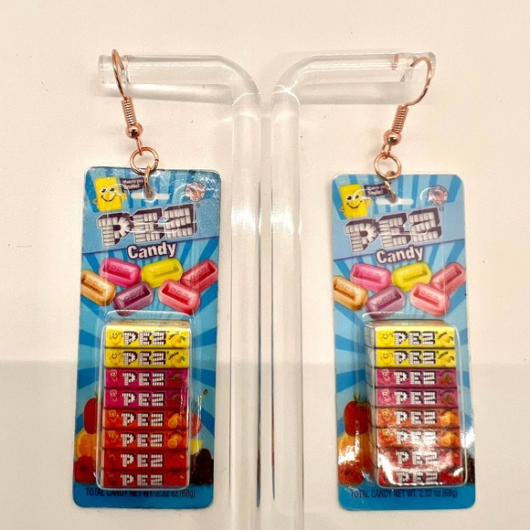 Pez Candy Earrings - Retro Toy Earrings - Mini Brands Earrings - Teacher Earring - Picture 1 of 7